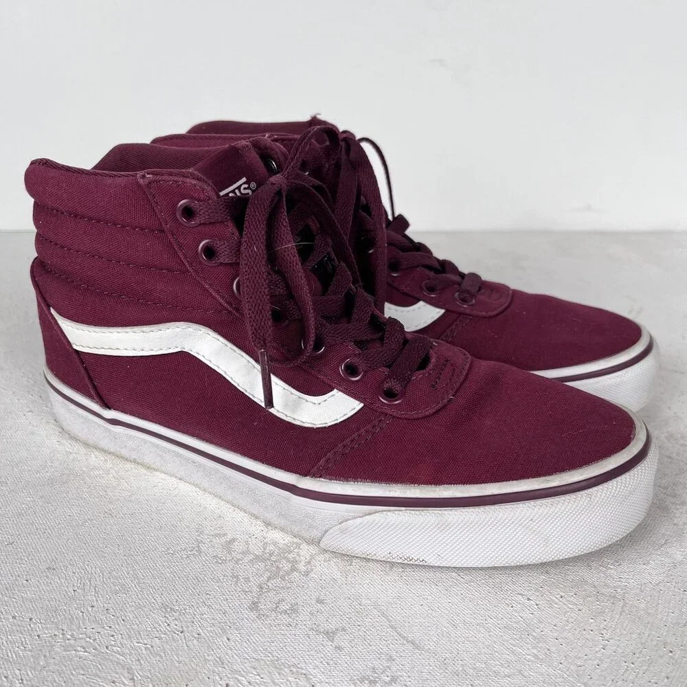 Vans Old Skool Sk8 Womens Canvas Marron White Sneakers Sz 7.5 - Picture 7 of 9